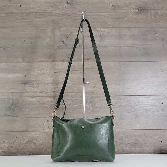 Madewell Handbags - Madewell Dark Green Leather Crossbody Shoulder Bag